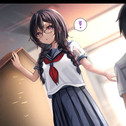 This is a pixiv picture whose title is 階段ですれ違った.