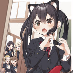 This is a pixiv picture whose title is 自主練してるあずにゃん.