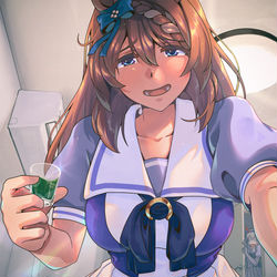 This is a pixiv picture whose title is 押し倒され.
