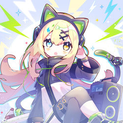 This is a pixiv picture whose title is 電子の歌声.