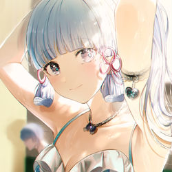 This is a pixiv picture whose title is Kamisato ayaka.