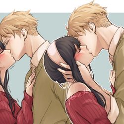 This is a pixiv picture whose title is First kiss.