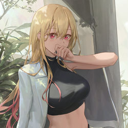 This is a pixiv picture whose title is 喜多川海夢 (Kitagawa Marin).