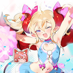 This is a pixiv picture whose title is アシュリーちゃんとミニ菖蒲ちゃん.