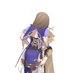 This is a pixiv picture whose title is Hug taller woman.