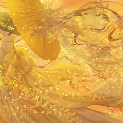 This is a pixiv picture whose title is 黄花藤.