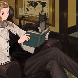 This is a pixiv picture whose title is 読書.