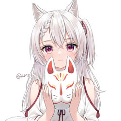 This is a pixiv picture whose title is 狐面.