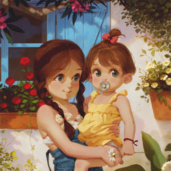 This is a pixiv picture whose title is Little 'Mother'.