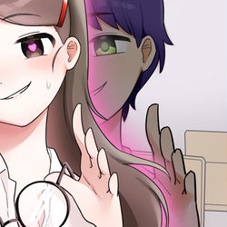 This is a pixiv picture whose title is TS Anime - 憑依 (possession).