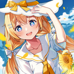 This is a pixiv picture whose title is 🌻👒🌻.