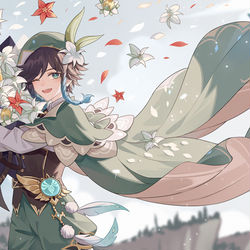 This is a pixiv picture whose title is Venti~Happy Birthday！.