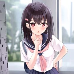 This is a pixiv picture whose title is 「また、濡れて帰るつもり？」.
