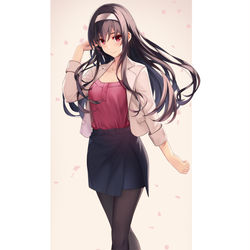 This is a pixiv picture whose title is 霞之丘诗羽 春装 约稿.