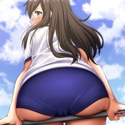 This is a pixiv picture whose title is 成長期な朝潮ちゃんの尻.