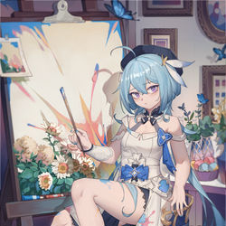 This is a pixiv picture whose title is 格蕾修：“我什么也画不出来……”.