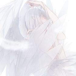 This is a pixiv picture whose title is 真っ白な天使.