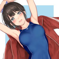 This is a pixiv picture whose title is 競泳水着詩子お姉さん.