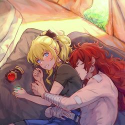 This is a pixiv picture whose title is Dozed off on the wrong(?) side.