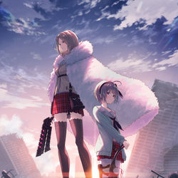 This is a pixiv picture whose title is 華火、焔焔.