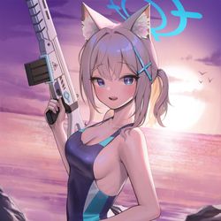 This is a pixiv picture whose title is シロコ (水着).