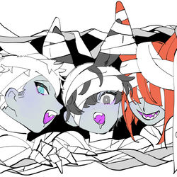 This is a pixiv picture whose title is 黒白バニー詰め５.
