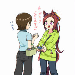 This is a pixiv picture whose title is ティッシュ配りとバクちゃん.
