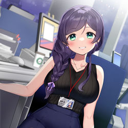 This is a pixiv picture whose title is 東條先輩と休日出勤.