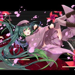 This is a pixiv picture whose title is <千本桜>ミク.