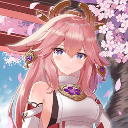 This is a pixiv picture whose title is 八重神子.