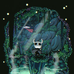This is a pixiv picture whose title is Hollow Knight.