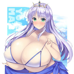 This is a pixiv picture whose title is 月の姫様おっぱい！.