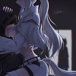 This is a pixiv picture whose title is 偷吃的白金.