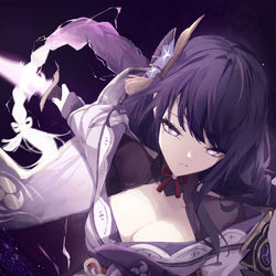 This is a pixiv picture whose title is 雷電将軍.
