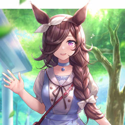 This is a pixiv picture whose title is 公園で待ち合わせライスちゃん♪（オリジナル夏私服）.