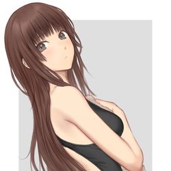 This is a pixiv picture whose title is スク水裡沙ちゃん.