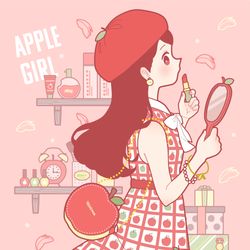 This is a pixiv picture whose title is りんご女子🍎.