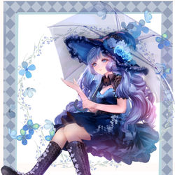 This is a pixiv picture whose title is 雨降り魔女コーデ(全身版).