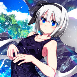 This is a pixiv picture whose title is 川遊び妖夢ちゃん！.