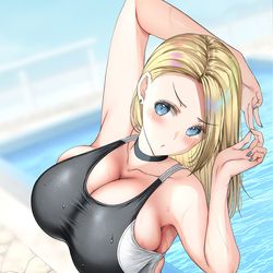 This is a pixiv picture whose title is ふぅ……もうちょっと泳ごうかな！.