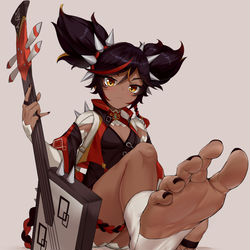 This is a pixiv picture whose title is 辛焱の足裏.