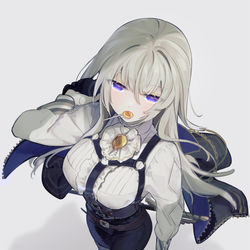 This is a pixiv picture whose title is 白髪ジト目さん.