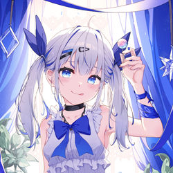 This is a pixiv picture whose title is 銀髪女の子.