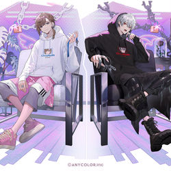 This is a pixiv picture whose title is ChroNoiR×vaultroom.