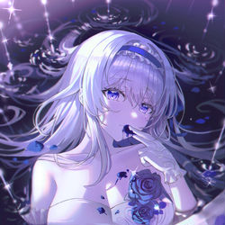 This is a pixiv picture whose title is ブルーローズ·ウェディング.
