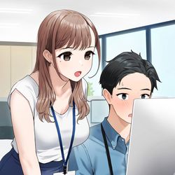 This is a pixiv picture whose title is 距離が近くて全然頭に入ってこない.