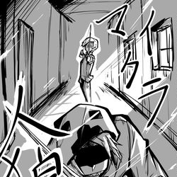 This is a pixiv picture whose title is 人狼.