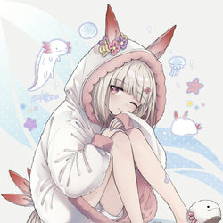 This is a pixiv picture whose title is もこもこミーク.