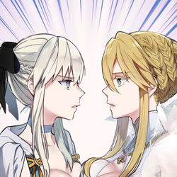 This is a pixiv picture whose title is ブリテン姉妹対決.