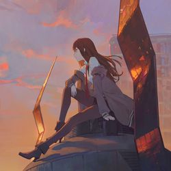 This is a pixiv picture whose title is 69日目,牧瀬紅莉栖.